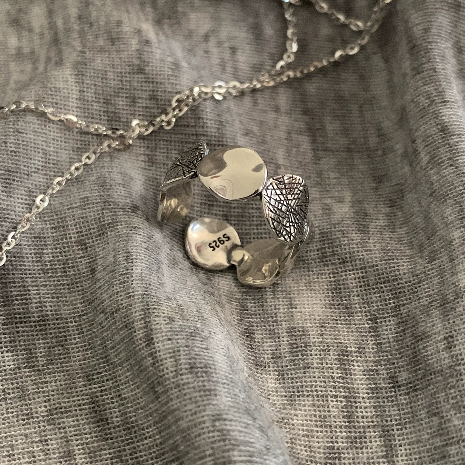 VENTFILLE 925 Sterling Silver Irregular Geometry Ring – Women’s Minimalist Jewelry Gift