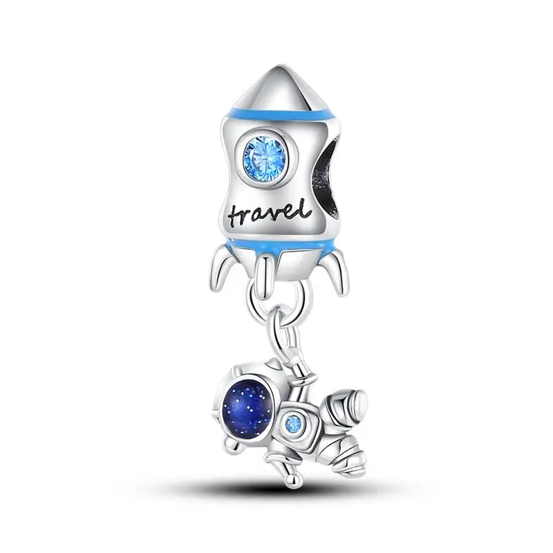 925 Sterling Silver Travel & Luggage Attractions Zircon Charm Beads | Fit Pandora Bracelet