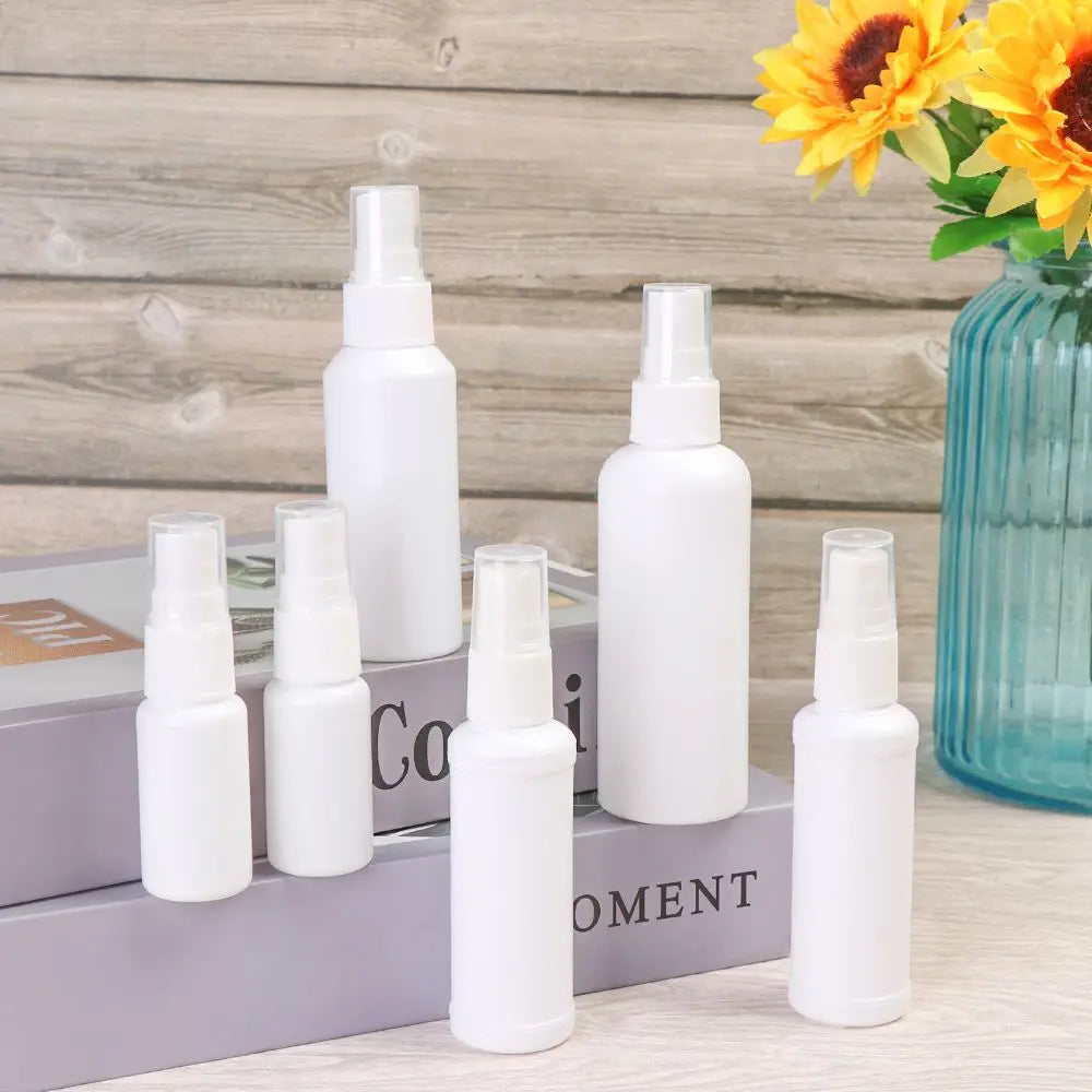 20/50/60/100ml Refillable White Plastic Spray Bottles – Travel Atomizer Containers | Empty Perfume Flask with Fine Mist Small Sprayer