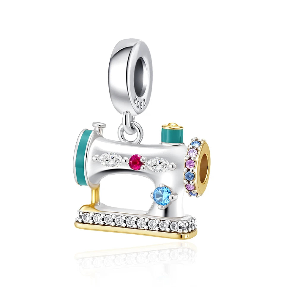 New 925 Sterling Silver Sports Charm Beads | Football, Baseball, Tennis, Dumbbell & Golf Pendant for DIY Bracelets