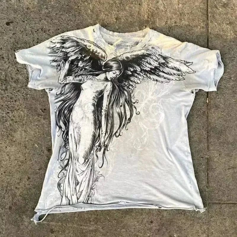 Vintage Avirex Black Short Sleeve T-Shirt | Rhinestone Double-Sided Print Retro Streetwear Top