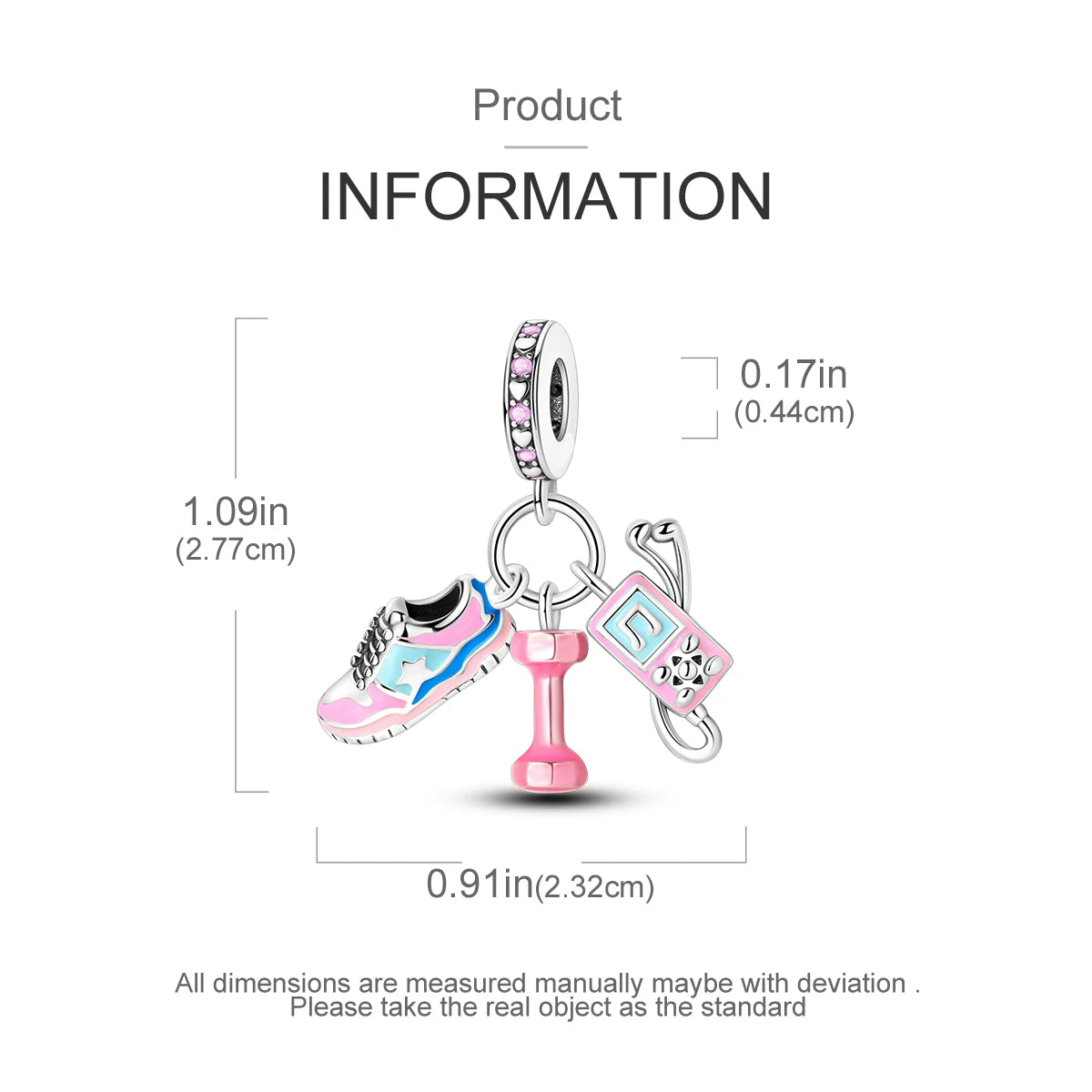 925 Sterling Silver Pink Ballet Girl Charms | Bow Pendant Beads Fit Original Bracelet & Necklace DIY Jewelry for Women