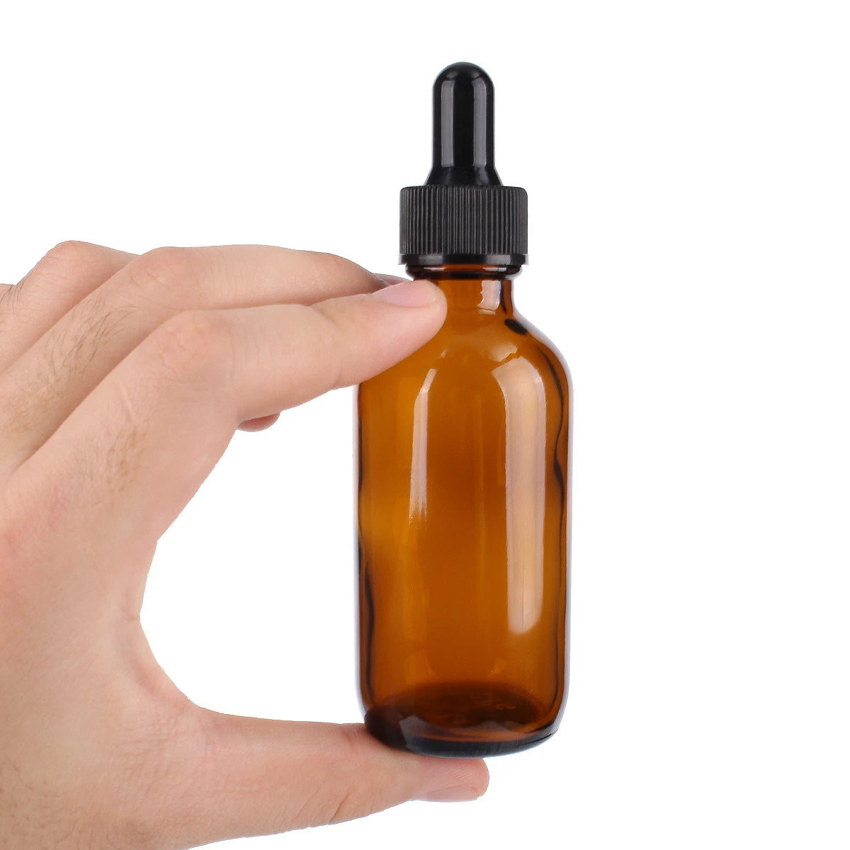 6/12/24PCS 60ML Amber Glass Dropper Bottles – Refillable Cosmetic, Perfume & Essential Oil Bottles with Glass Pipette