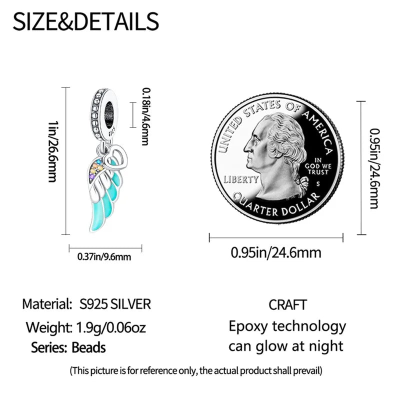 925 Sterling Silver Colorful Luminous Charms | Shell Turtle Star Beads