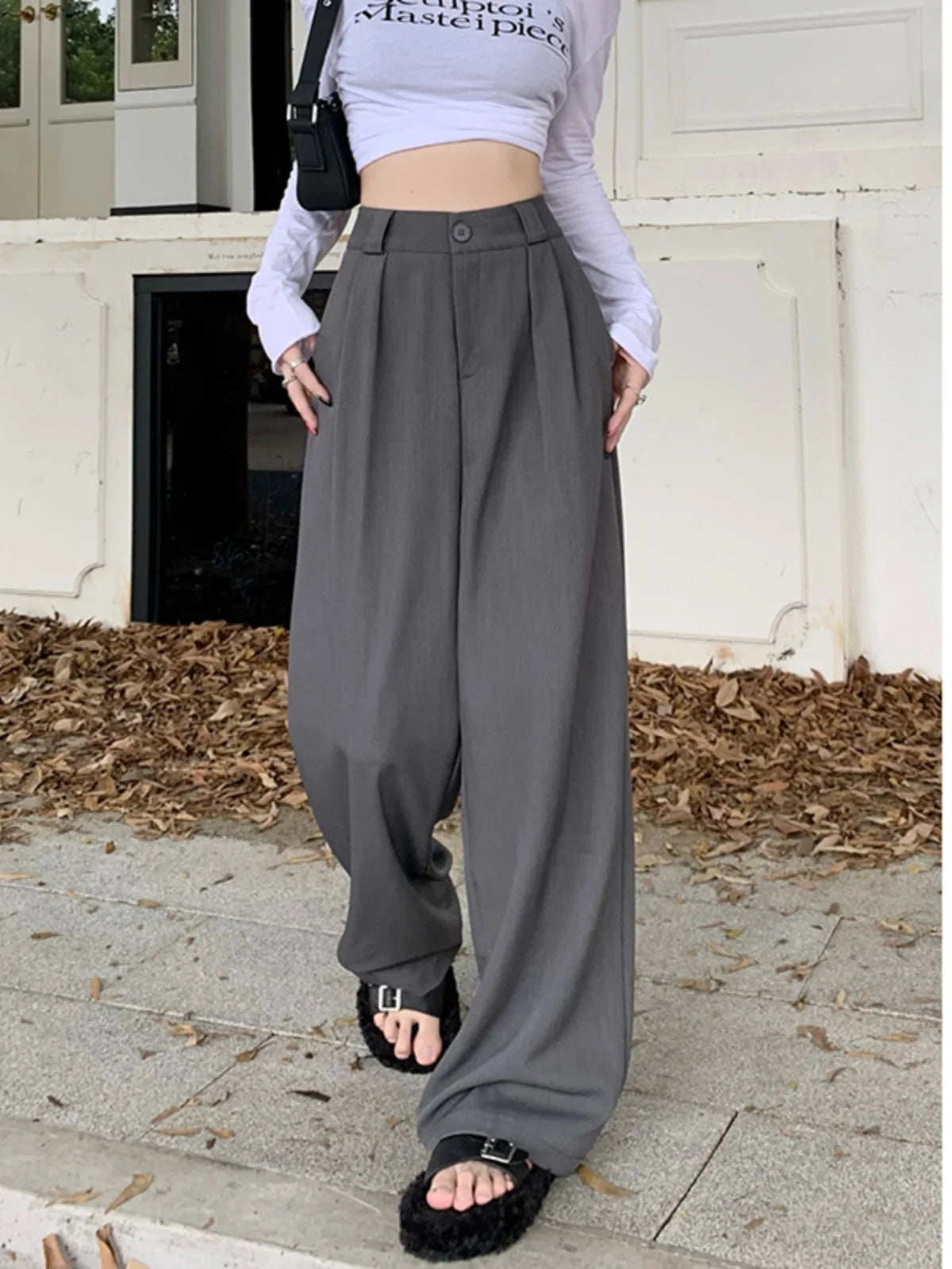 High Waist Loose Pants Women – Summer 2025 Retro Casual Drapey Versatile Trousers