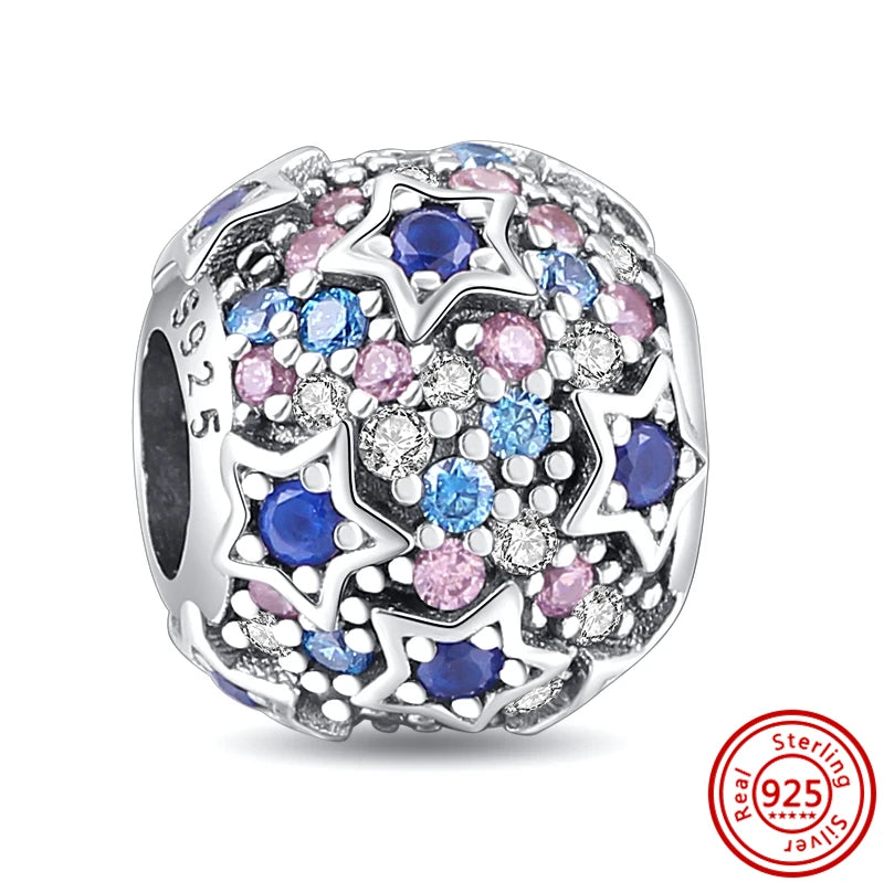 925 Sterling Silver Heart Pave Zircon Family Tree Charm | Fits Original Bracelet Women’s Luxury Jewelry Gift