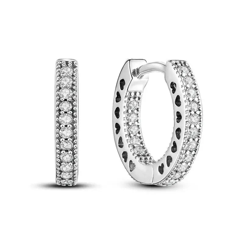 2024 S925 Silver 🌙⭐ Heart & Star Moon Earrings for Women Pandora Fit