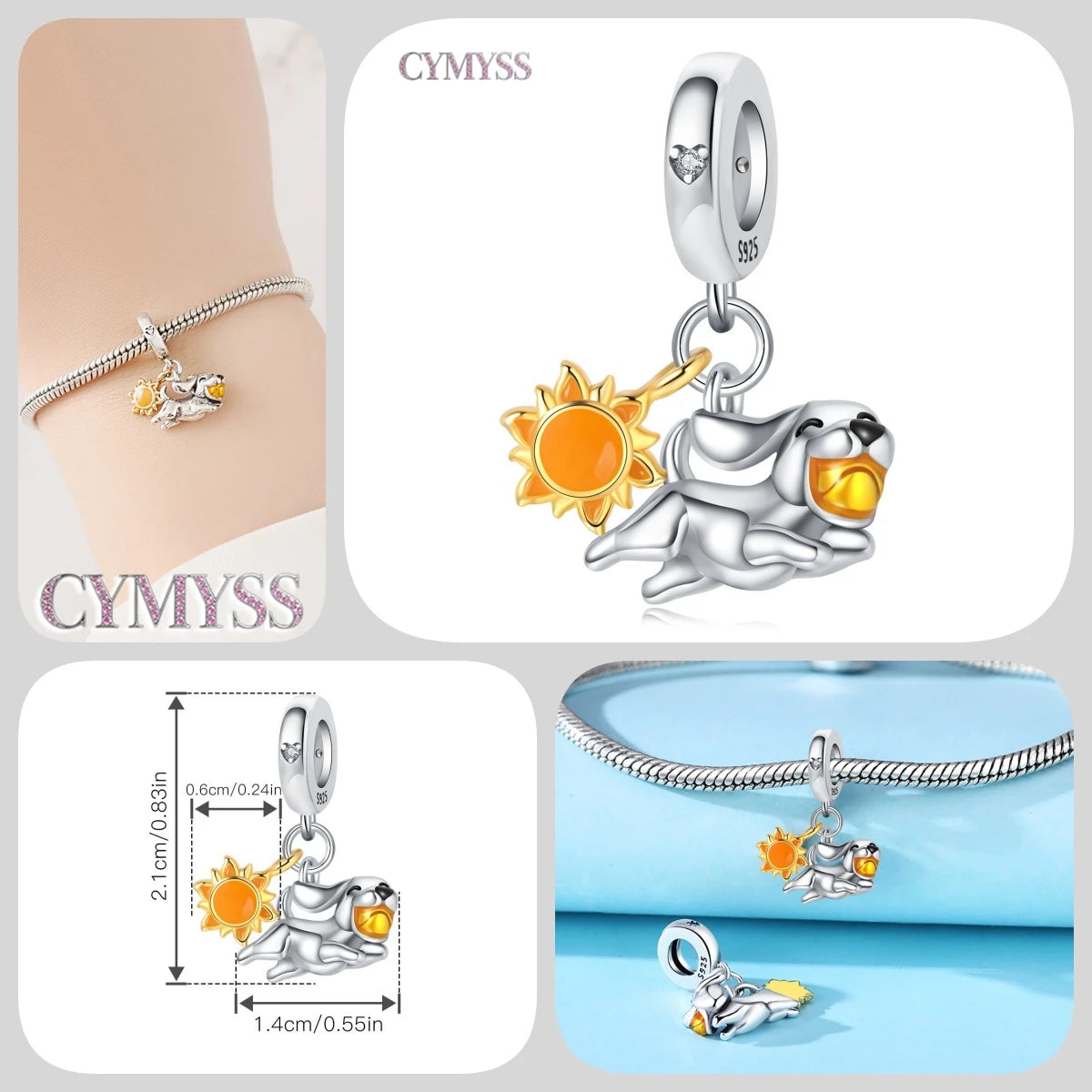 Hot Sale 925 Sterling Silver Dog & Cat Pet Charms | Cute Animal Pendant for Women Bracelet & Necklace DIY Jewelry Gift