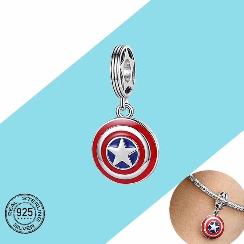 2025 100% 925 sterling silver pendant Disney Spider-Man beads Suitable for original DIY bracelet, women's fashion gift