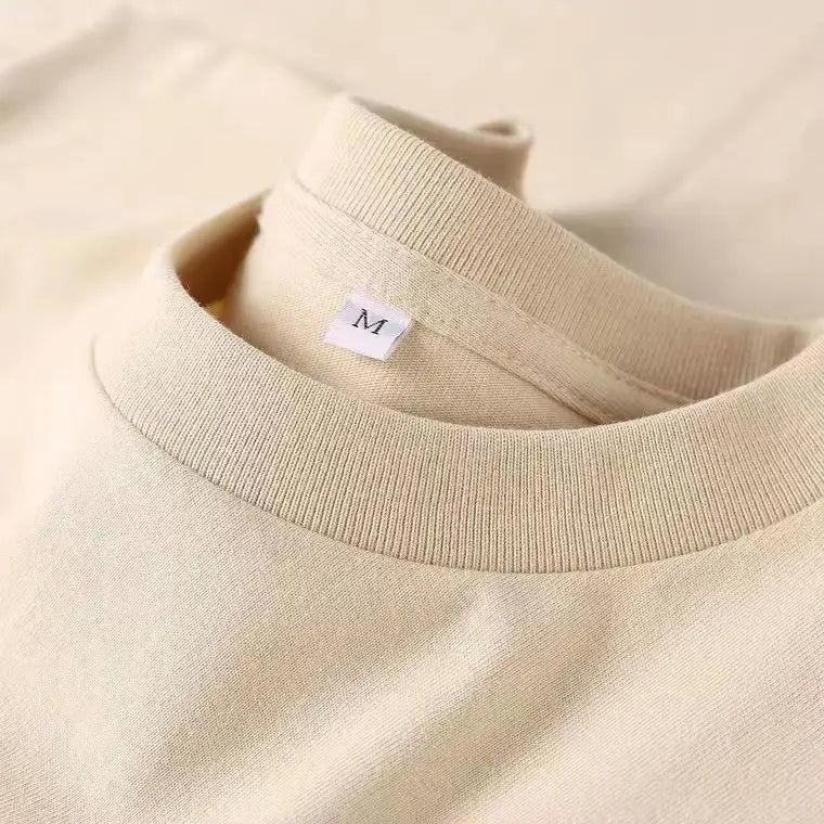 Loose Fit Pure Cotton T-Shirt | Korean Style Round Neck Basic Top | Unisex Layering Tee in Purple