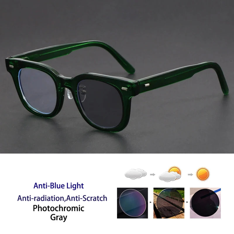 Retro Personalized Thick Acetate Round Reading Glasses – Men Women Optical Prescription Custom Presbyopia Eyeglasses