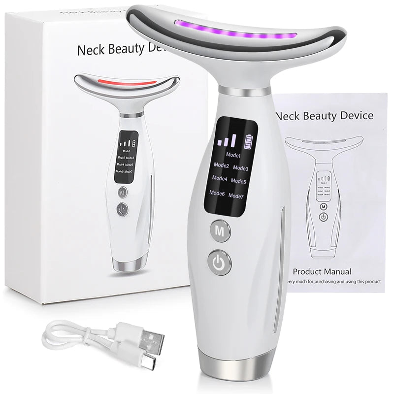 EMS Neck & Face Lifter – LED Photon Therapy Massager for Skin Tightening & Double Chin Removal