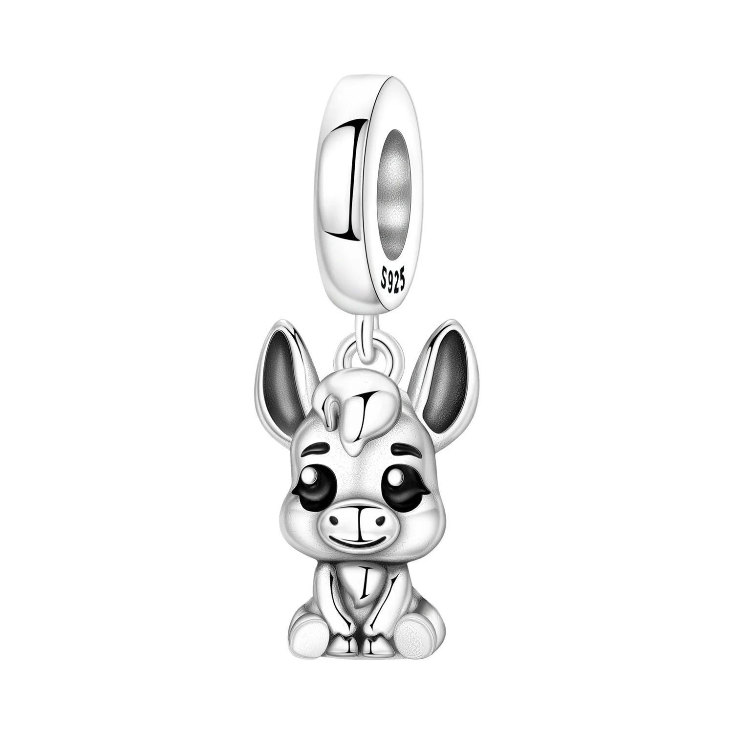 PANPOKI 925 Sterling Silver Cute Mouse Eating Cheese Charm Pendant | Original Bracelet DIY Jewelry Gift for Women