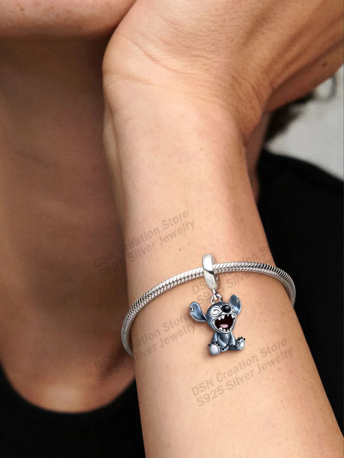 925 Sterling Silver Disney Charms | Stitch, Mickey & Cheshire Cat Beads for Original Bracelet Halloween Jewelry Gift