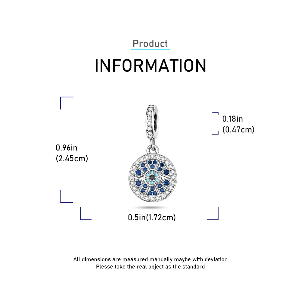 2025 New 925 Sterling Silver All-Seeing Eye Hamsa Hand Charm | Fits Pandora Bracelet & Women’s DIY Jewelry