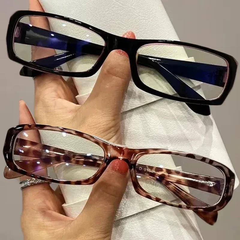 Japanese Korean Small Square Frame Glasses for Women – Retro Harajuku Clear Reading & Blue Light Blocking Eyewear