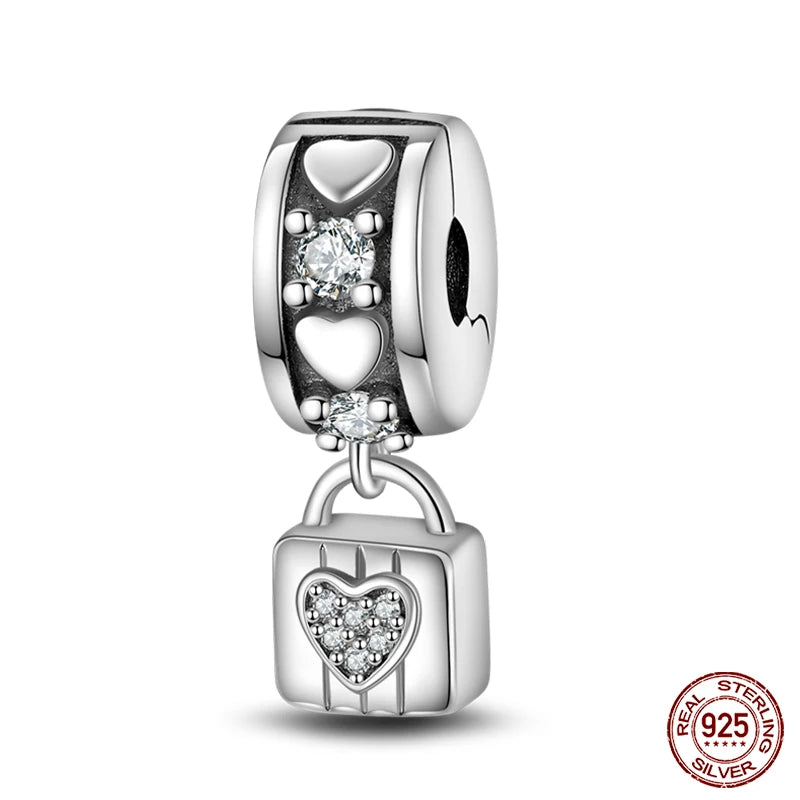 925 Sterling Silver Luminous Butterfly Star Moon Charm Bead | Round Clasp Bead for 3mm DIY Bracelet Jewelry Gift