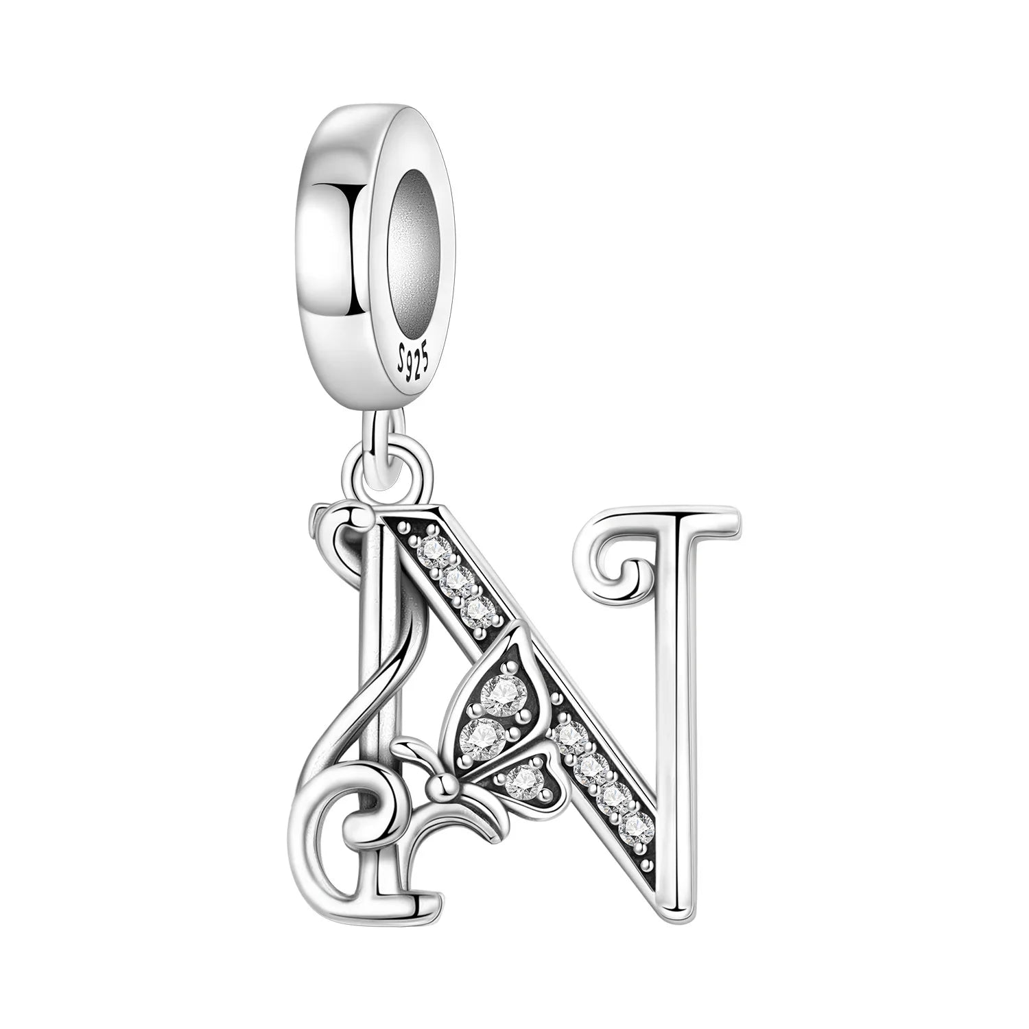 Original S925 Sterling Silver Butterfly & A-Z Letter Beads – DIY Bracelet & Necklace Jewelry