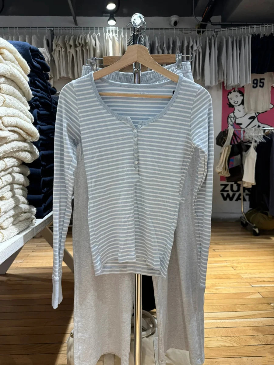 Women’s Pink Striped Slim Long Sleeve Tee | Casual Cotton O-Neck T-Shirt | Sweet Vintage Y2K Top