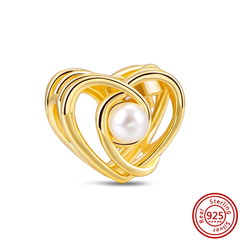 925 Silver Golden Bees & Yellow Roses Dangle Charm | Fit Original Bracelet Jewelry Gift