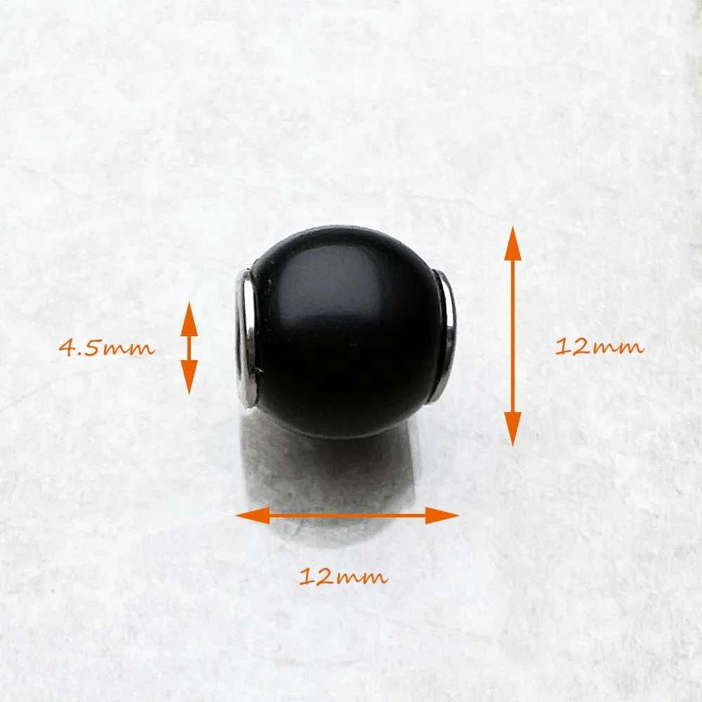 Black Beads 925 Sterling Silver Charms – Jewelry Accessories Gift for Women & Men