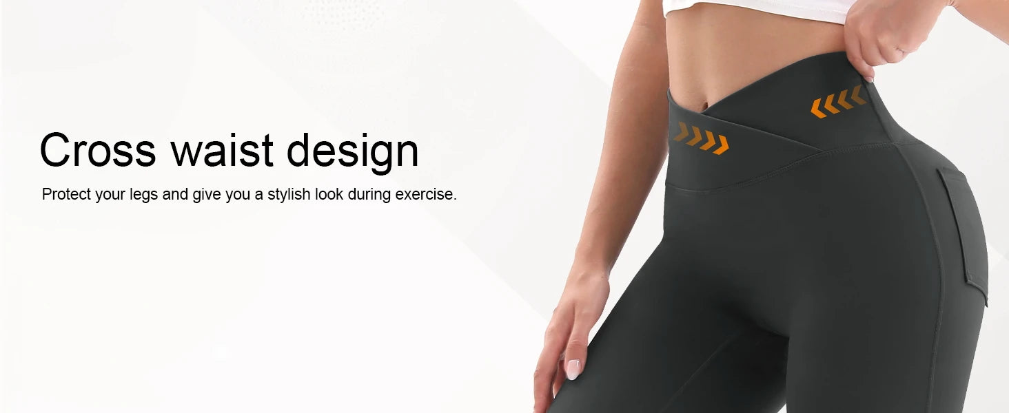 Crossover V-Waist Flare Leggings – Women’s High Waist Tummy Control Wide Leg Yoga & Workout Pants