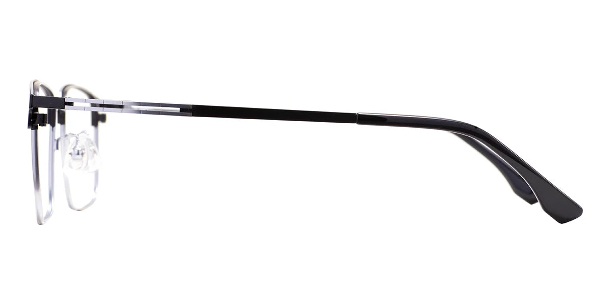 Rectangular Metal Browline Glasses Frame – Comfortable Large Full Rim Business Eyewear for Men