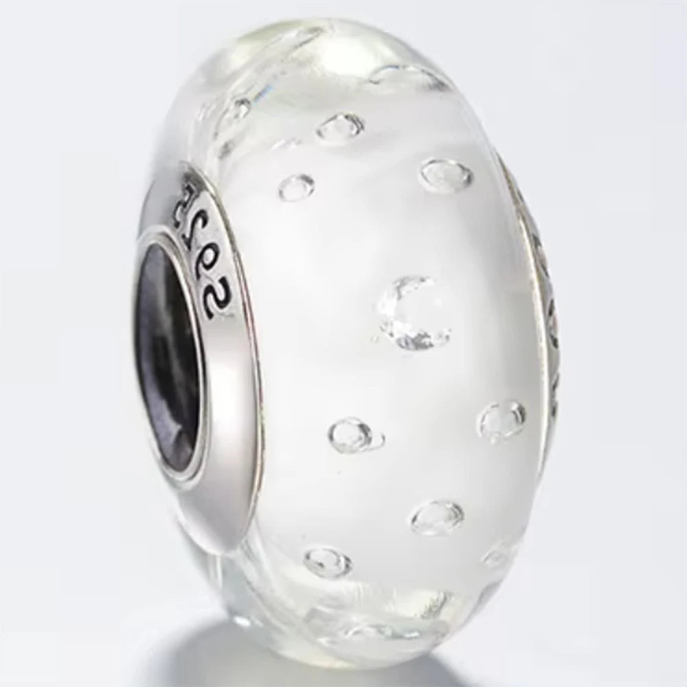 Original Murano Glass 925 Sterling Silver Butterfly Flower Leaf Rainbow Charm Bead | Cosmic DIY Bracelet Jewelry Gift for Women