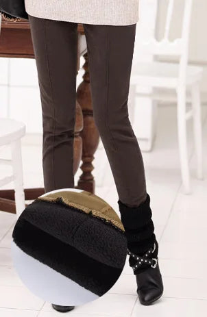 Women Pencil Pants High Waist Skinny Black Velvet Leggings – Warm Winter Jeggings S-4XL