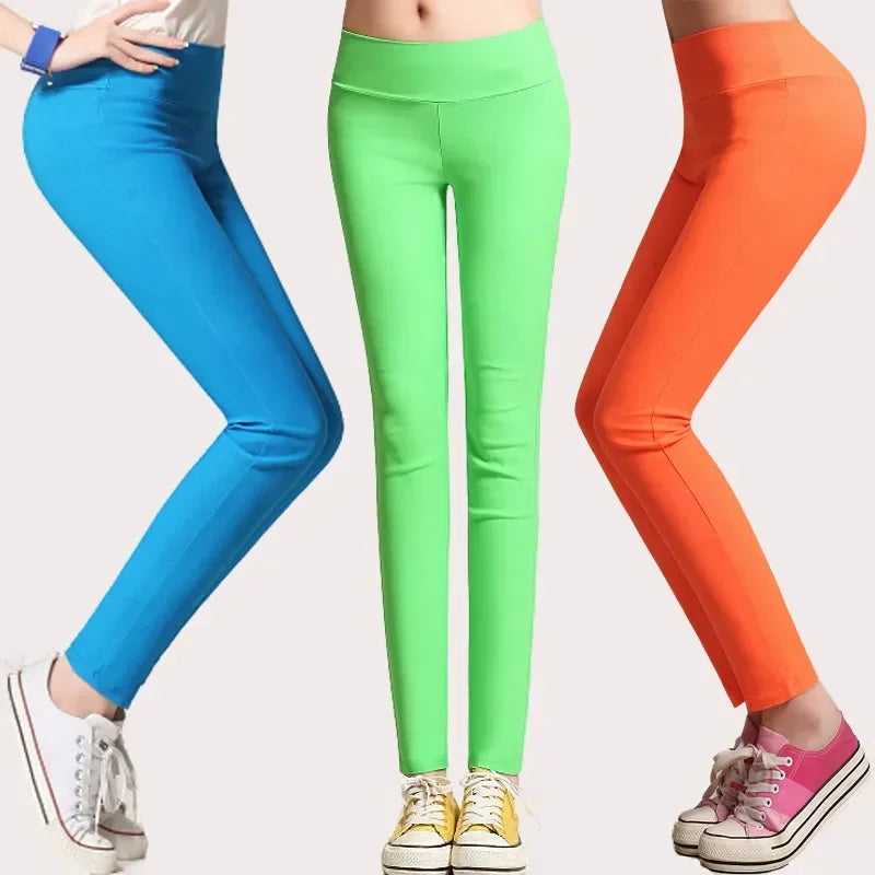 Women’s Winter Pants – Candy Color High Waist Skinny Elastic Trousers | S-6XL Pencil Pants Fashion 15 Colors