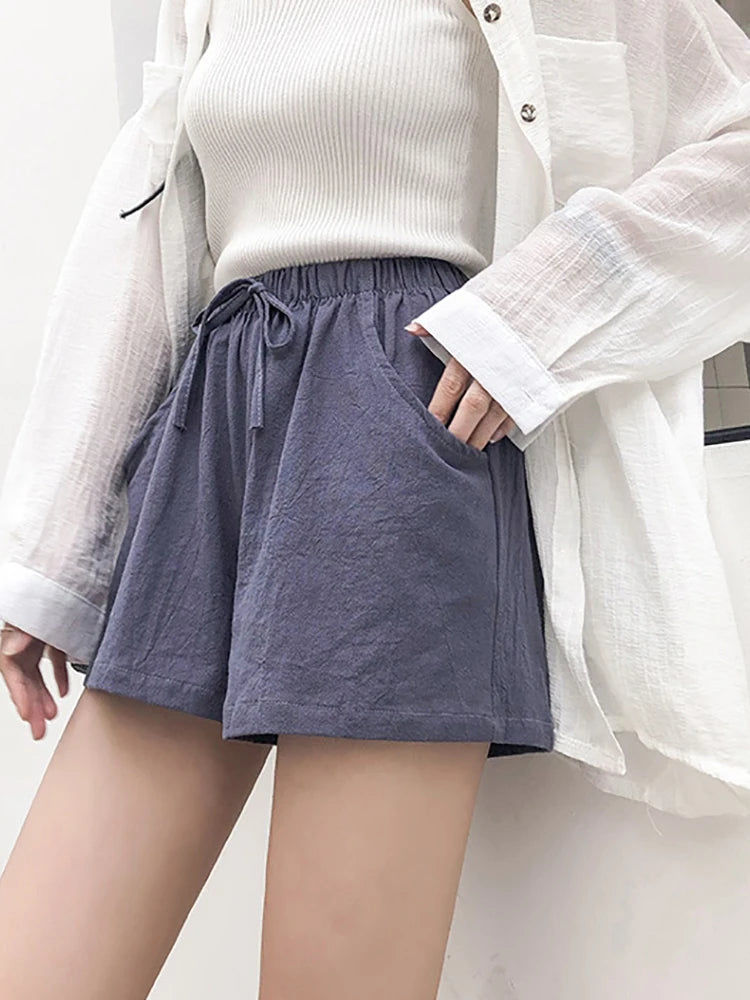✨ HELIAR Casual Linen Shorts for Women 🩳 High-Waist Gym & Workout Shorts 👟 Ladies Sport Femme Summer Shorts