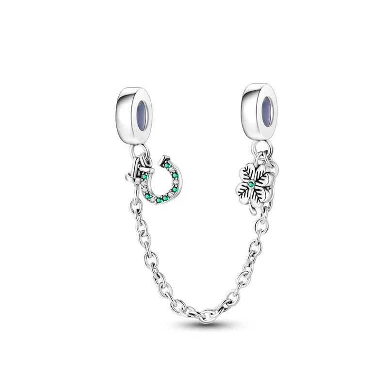 925 Sterling Silver Butterfly, Moon & Life Tree Safety Chain | Fits Original Bracelet DIY Jewelry Accessory