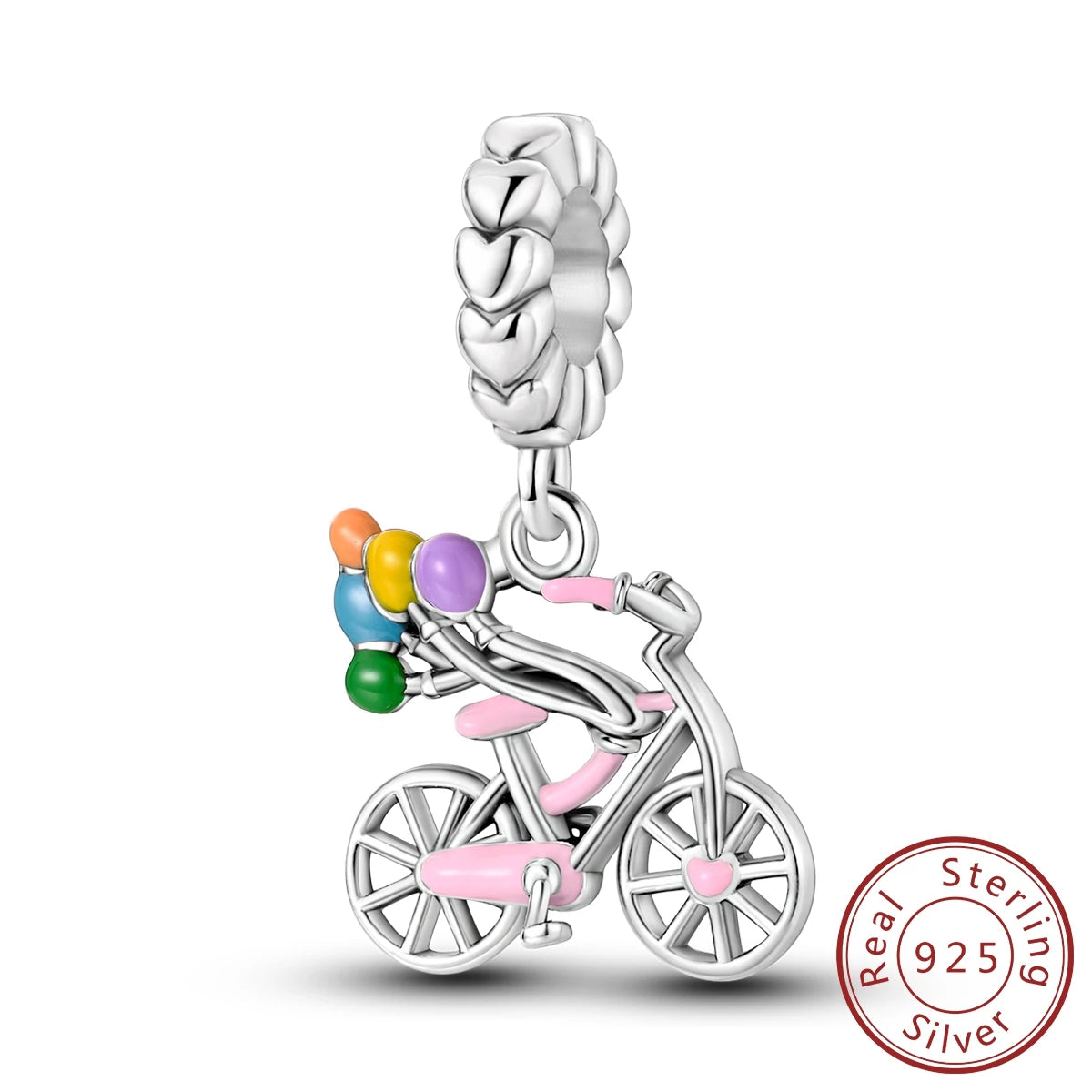 925 Sterling Silver Pink Zircon Heart Cross Charm | Fits Pandora Original Bracelet | Women’s Pendant DIY Jewelry Gift