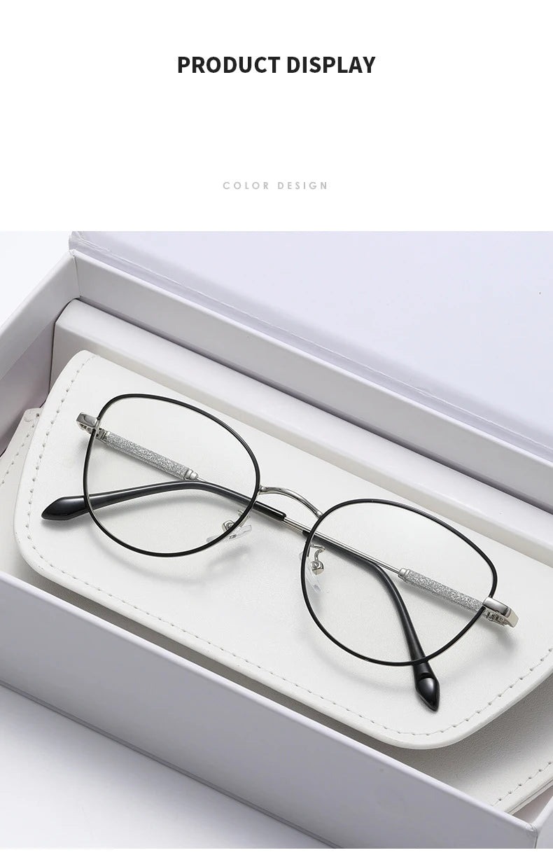 2025 New Fashion Cat Eye Glasses – Popular Non-Face Frame Myopia Eyewear | Light-Discolored Lenses Glasses 050