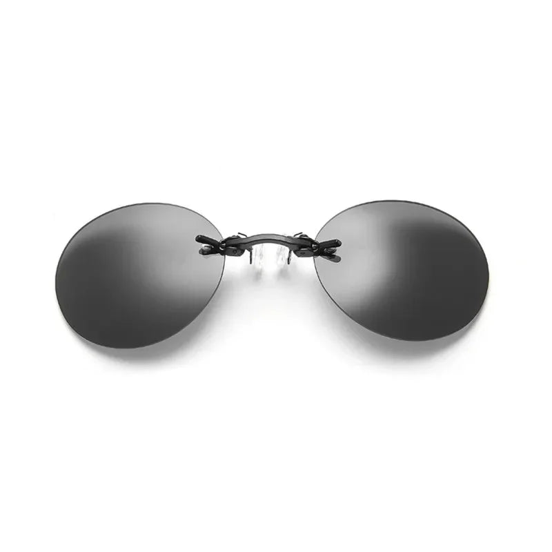 CRIXALIS Round Rimless Sunglasses Men – Matrix Morpheus Clamp Nose Mini Frameless UV400 Brand Design Glasses