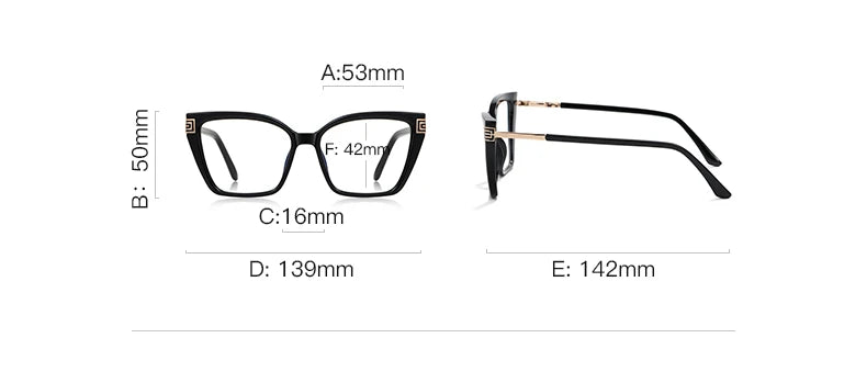 GENEVIEVE Personalized Large Frame Square Anti-Blue Light Reading Glasses – Women’s Photochromic Custom Prescription Eyewear