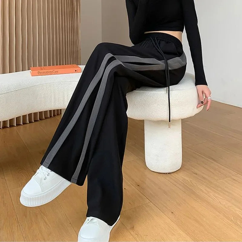Women's High Waisted Wide Leg Pants | Summer Casual Sports Trousers | Comfortable Baggy Straight Leg Slacks