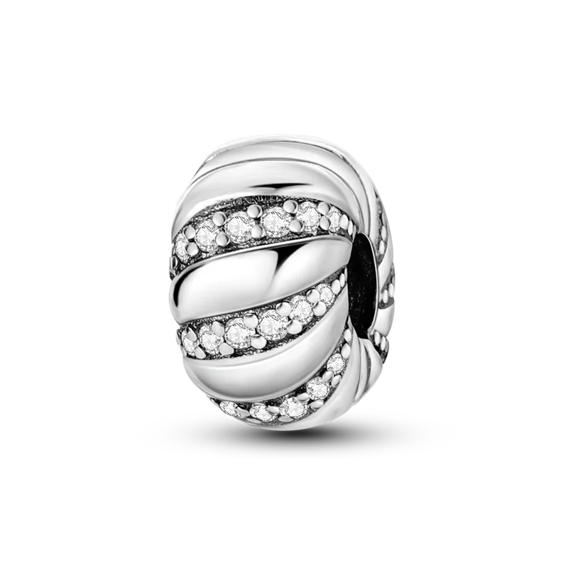 Silver Clasp 925 Sterling Silver Round Daisy Charm Beads | Safety Chain Pendant for Original Bracelets Jewelry