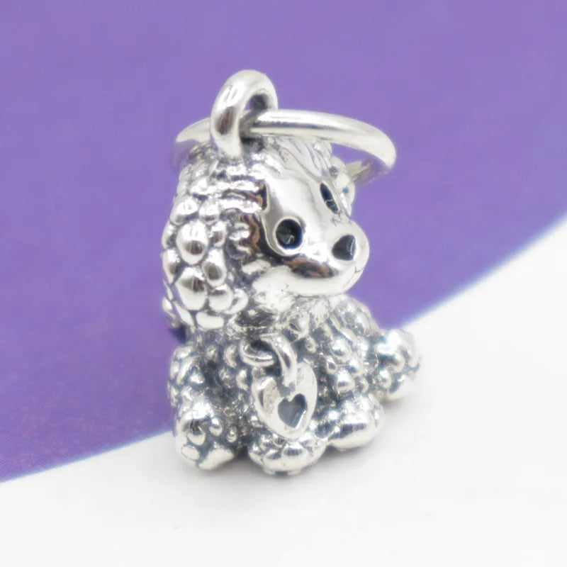 New 925 Silver Sparkling Paw Print & Heart Bee Happy Charm Bead | Fit Pandora Bracelet DIY Women Jewelry