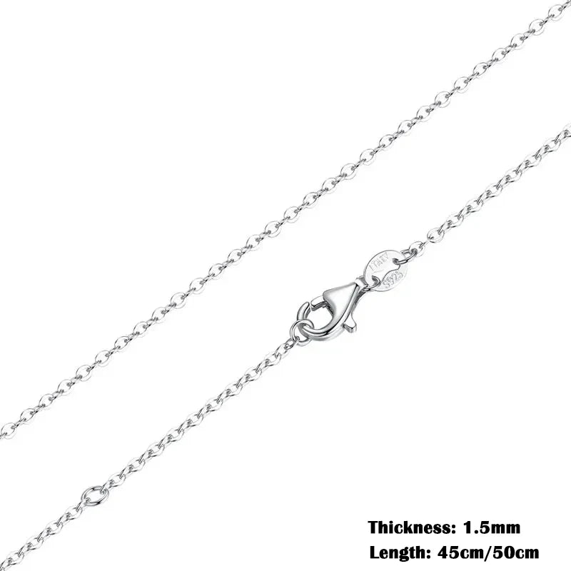 BAMOER Classic 925 Sterling Silver O-Chain Necklace – Adjustable Box Chain for Women