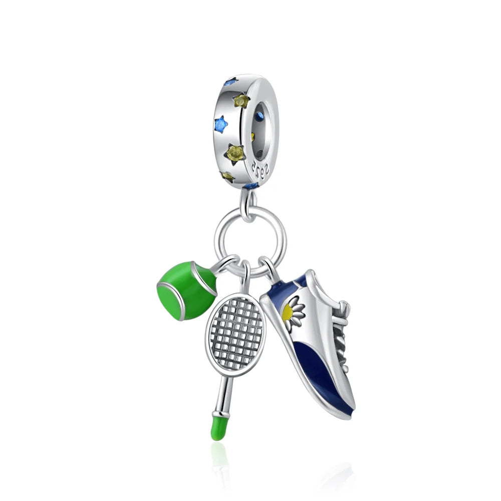 925 Sterling Silver Sports Charm Beads | Baseball & Football Pendant for Original Bracelets & Necklaces DIY Jewelry Gift for Women