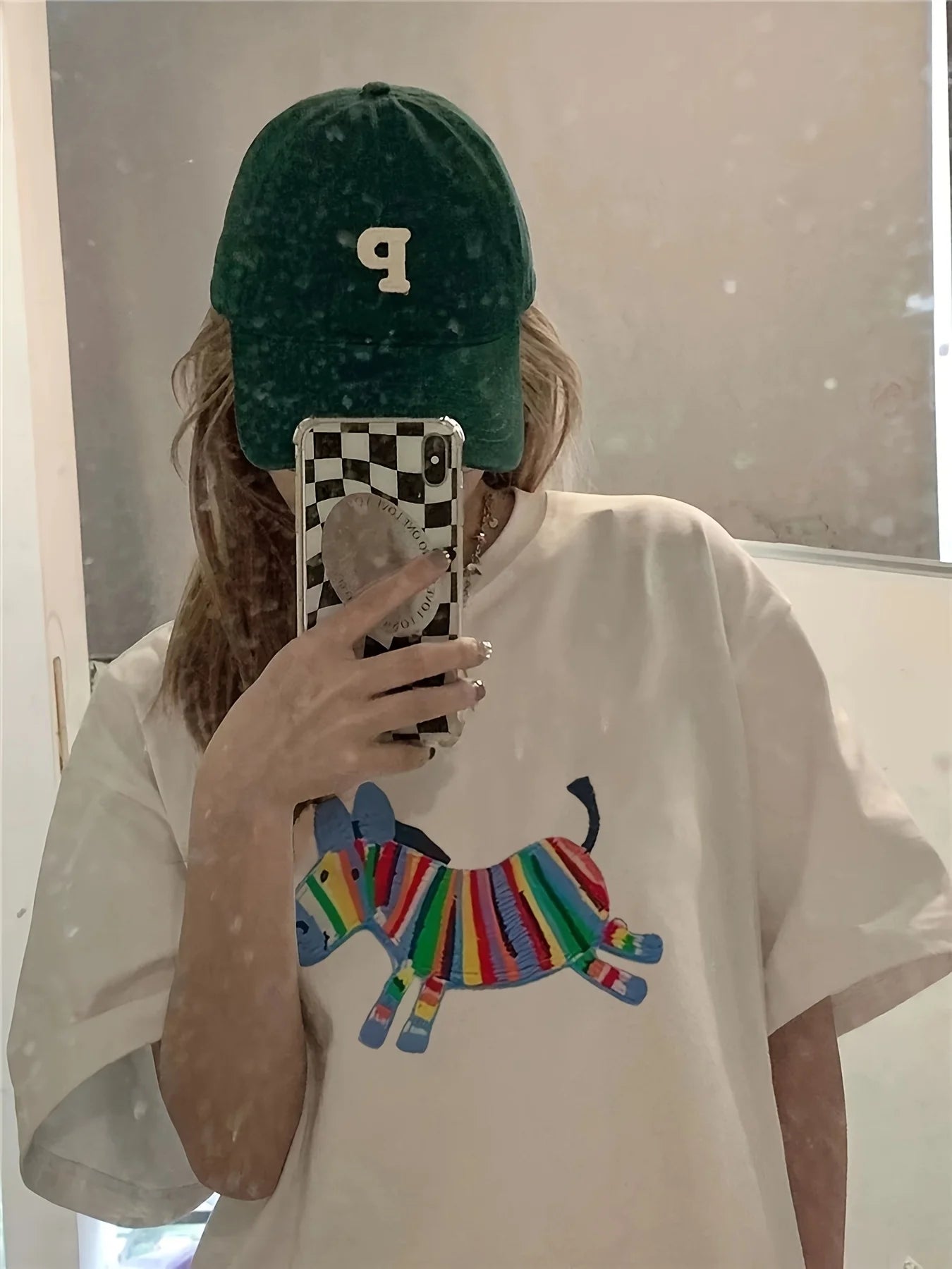 Oversized Women T-Shirt 🌸 Summer Casual Drawn Print Plus Size Top ✨