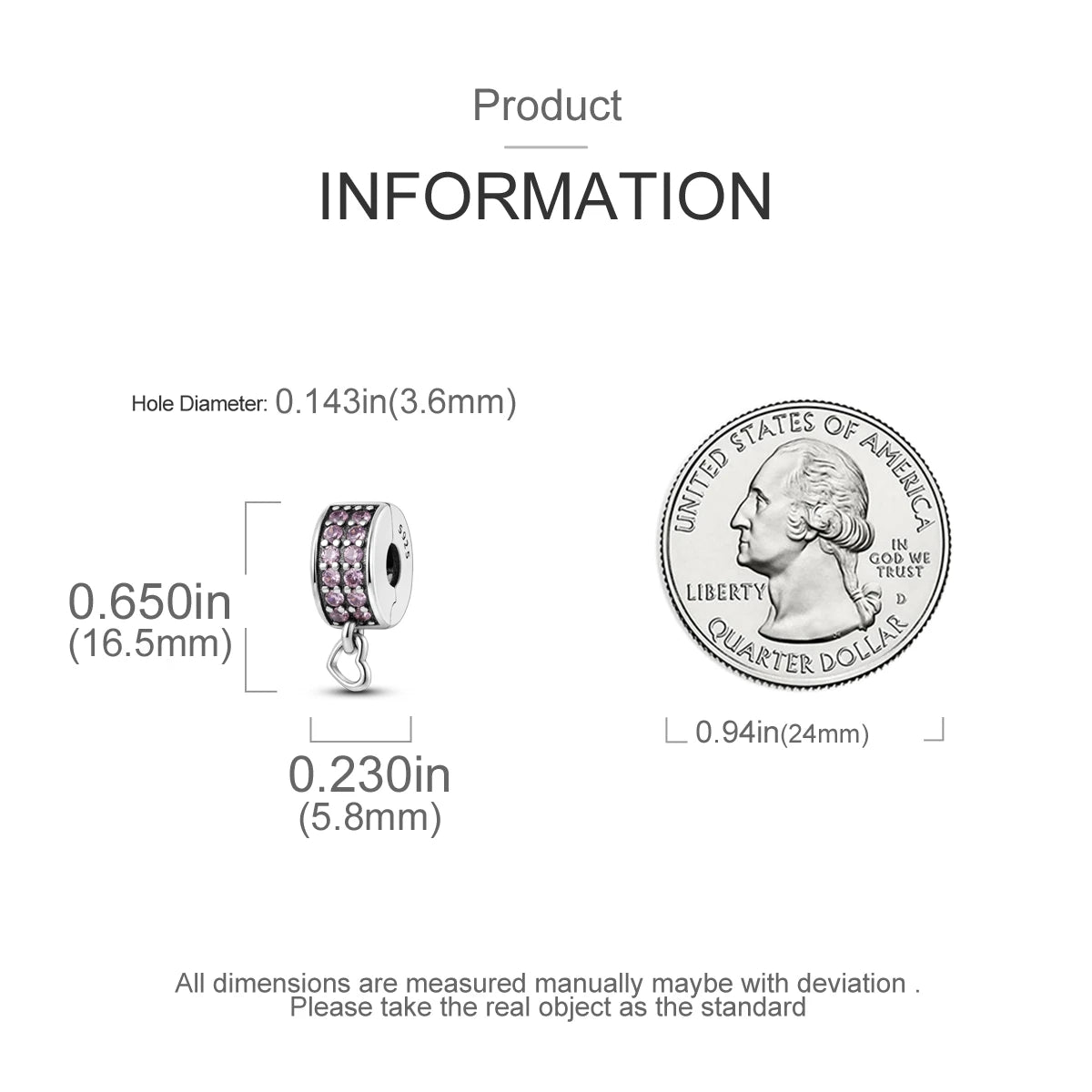 925 Sterling Silver Pave Clip Charms with Safety Chain | Colored Beads Stopper Clasp Fit Original Pandora Bracelet Jewelry