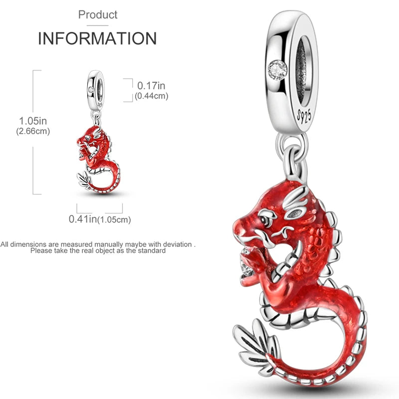 2025 Hot Elk, Dinosaur & Firefly Luminous Dangle Charm Beads | 925 Sterling Silver DIY Bracelet