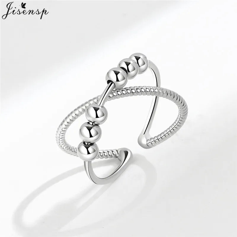 Luxury Fashion Fidget Spinner Ring | Crystal Planet & Butterfly Finger Ring for Women, Anti-Stress Jewelry