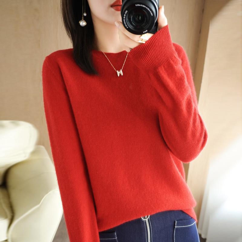 2025 Women Sweater Korean Fashion – Spring Autumn Long Sleeve O-Neck Knitwear Soft Warm Pullovers Bottoming Shirts