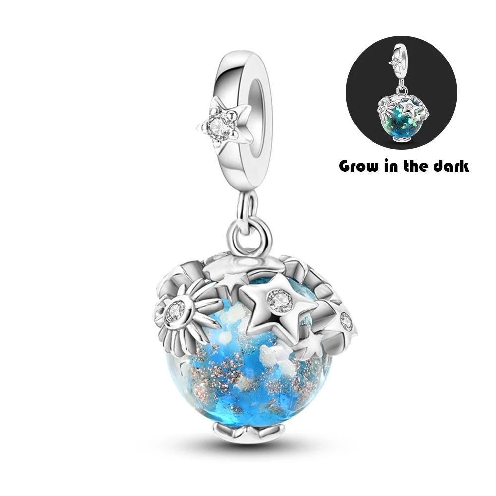 Original 925 Sterling Silver Glowing Firefly Charm Beads – DIY Bracelet Pendant for Women