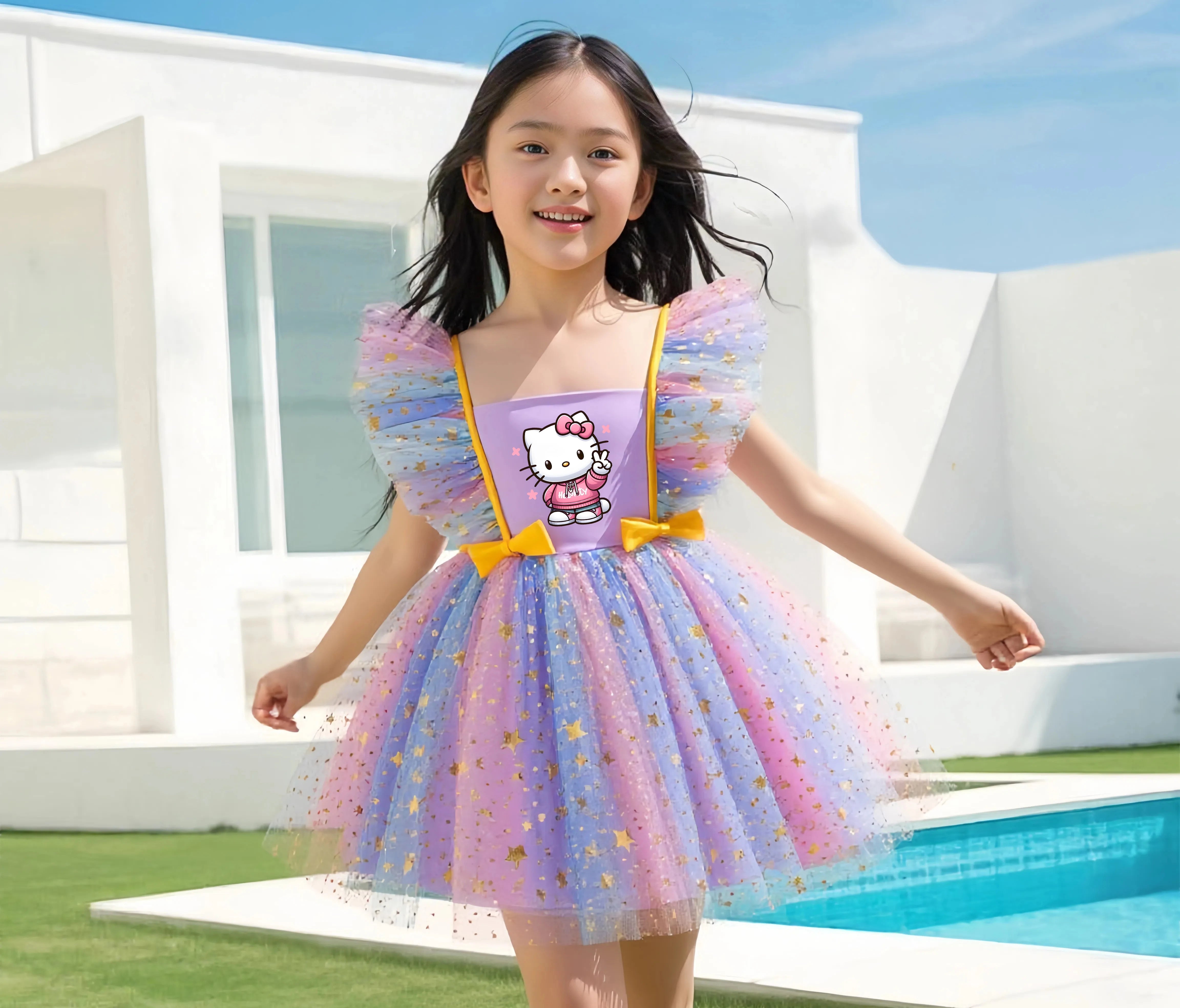 Hello Kitty Baby Princess Dress – Girls Birthday & Christmas Party Sleeveless Tulle Tutu Dress for 1-5Y