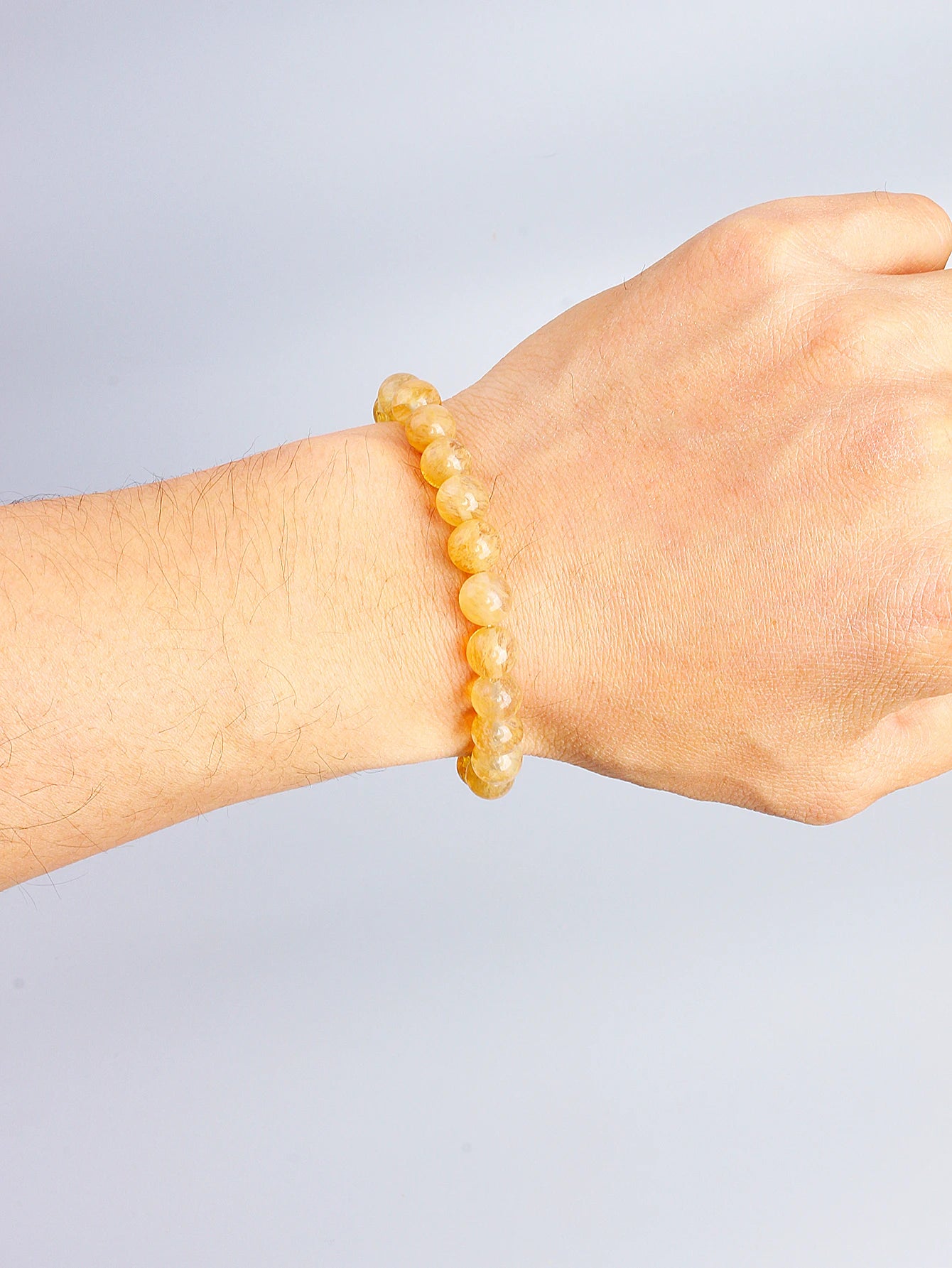Natural Yellow Citrine Stone Bead Bracelet – Wealth, Success & Positive Energy Healing Crystal Jewelry Gift for Women