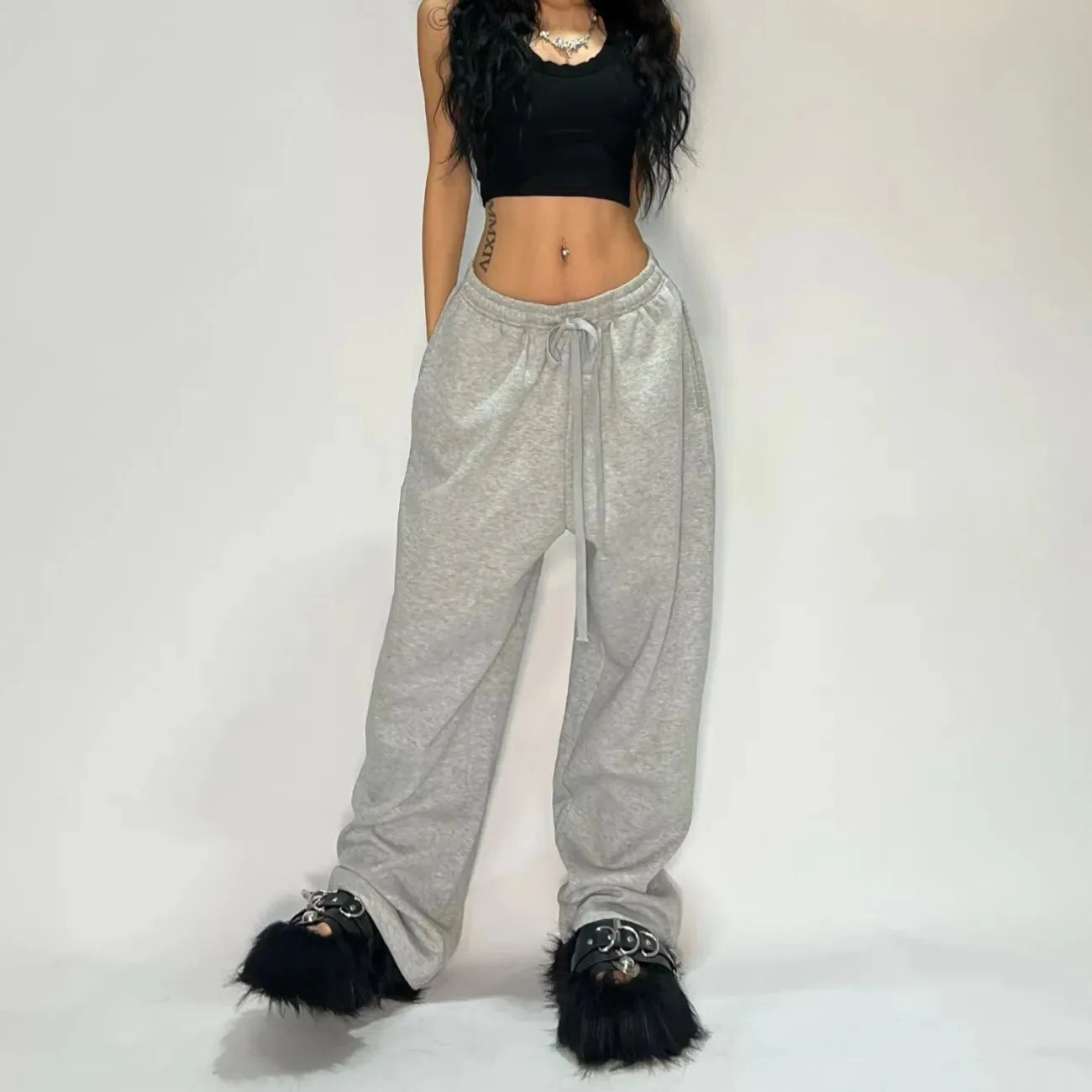 Y2K Camouflage Casual Pants – Embroidered Camo Tactical Jogging Drawstring Sweatpants for Men & Women